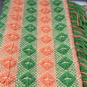 Vintage throw blanket with fringe